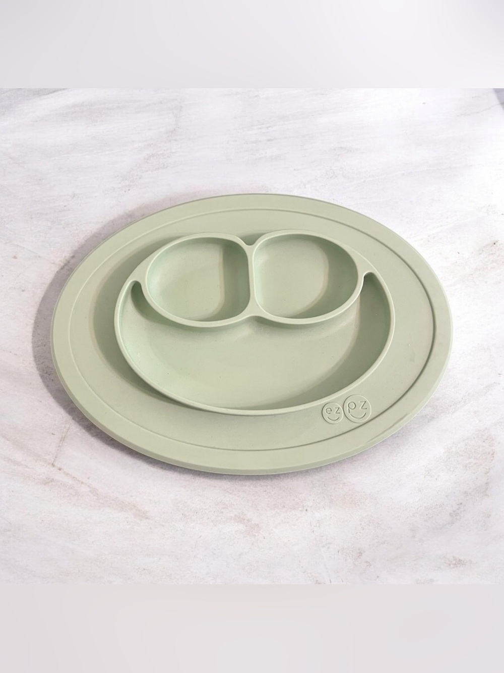 ezpz Silicone Suction Feeding Mat Plate Sage Green
